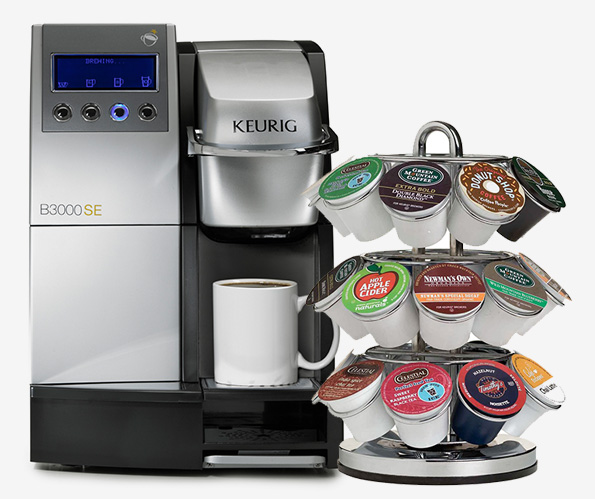 Keurig machine with k-cups for quick office coffee